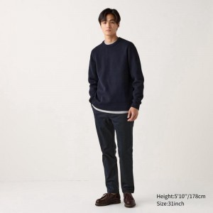 Uniqlo Slim Fit Chino (Short) Men Trousers Navy US | DIMV-79043