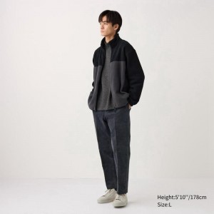 Uniqlo Smart Ankle (Corduroy) Men Trousers Dark Grey US | MVXO-29380