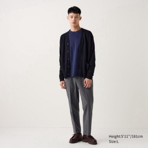 Uniqlo Smart Ankle Men Trousers Grey US | IEKU-95728