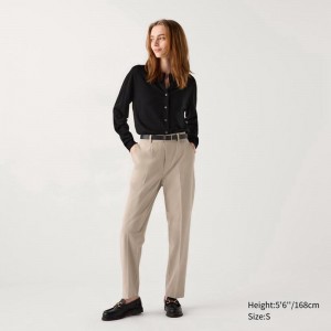 Uniqlo Smart Ankle Women Trousers Beige US | NETV-25896