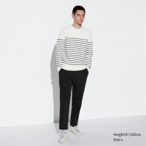 Uniqlo Smart Denim-Like Ankle Length Men Trousers Black US | REIY-85023