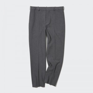 Uniqlo Smart Wool-Like Ankle Length (Long) Men Trousers Grey US | BNEW-86923