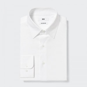 Uniqlo Super Non-Iron Regular Fit (Regular Collar) Men Shirts White US | EAFS-07396