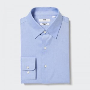 Uniqlo Super Non-Iron Slim Fit (Regular Collar) Men Shirts Light Blue US | DWST-61870