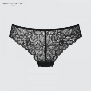 Uniqlo Thin Lace Knickers Women Briefs Black US | NHPJ-97518