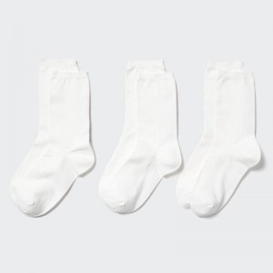 Uniqlo (Three Pairs) Women Socks Tights White US | MLZB-10825