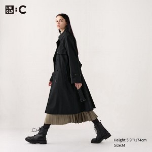 Uniqlo Trench Women Coats Black US | KFUN-34561