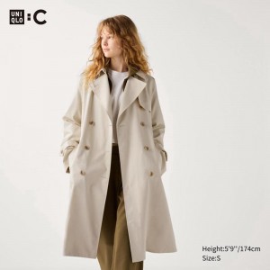 Uniqlo Trench Women Coats Natural US | ASRM-16570