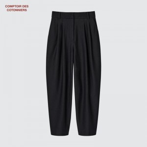 Uniqlo Twill Jersey Cargo Women Trousers Black US | PNQZ-93402