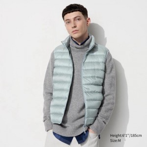 Uniqlo Ultra Light Men Down Vest Light Grey US | JSGB-52643