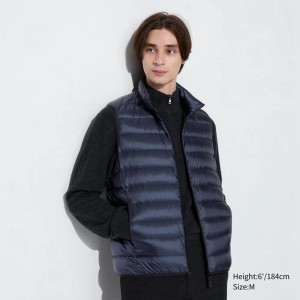 Uniqlo Ultra Light Men Down Vest Navy US | QKVU-69548