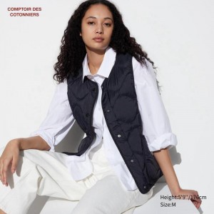 Uniqlo Ultra Light Women Vests Black US | TPGM-94132