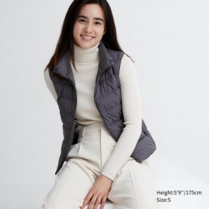 Uniqlo Ultra Light Women Vests Grey US | QYVI-80912