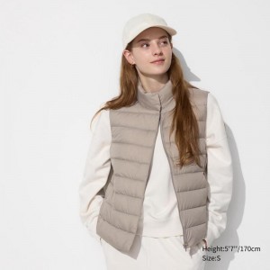 Uniqlo Ultra Light Women Vests Grey US | UMIT-30694