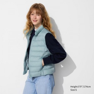 Uniqlo Ultra Light Women Vests Light Blue US | BYRA-68591