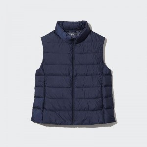 Uniqlo Ultra Light Women Vests Navy US | QENK-61305