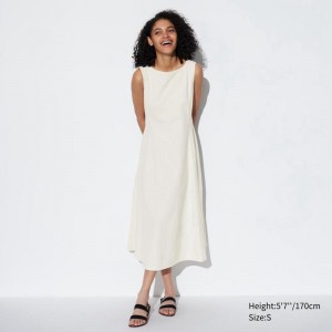 Uniqlo Ultra Stretch AIRism (Sleeveless) Women Dress Off White US | LIZA-92756