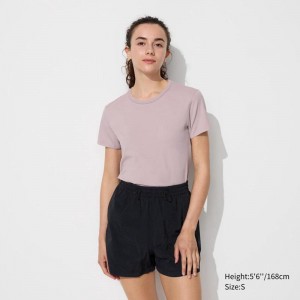 Uniqlo Ultra Stretch AIRism Women T-Shirts Pink US | FKEA-34861