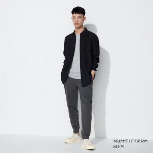 Uniqlo Ultra Stretch DRY-EX Men Joggers Dark Grey US | ZLVA-51942