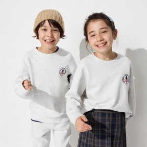 Uniqlo Ultra Stretch Graphic Kids' Sweatshirts Light Grey US | LBWC-84031