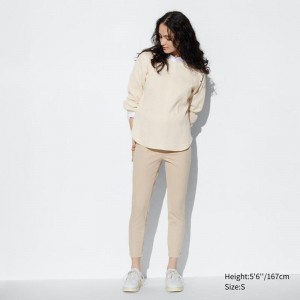 Uniqlo Ultra Stretch High Rise Cropped Fit Women Leggings Beige US | FUVJ-43182