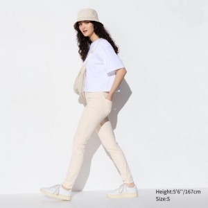 Uniqlo Ultra Stretch Women Leggings Off White US | NZTV-08264