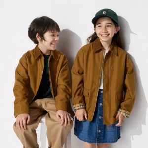 Uniqlo Utility Blouson Kids' Jackets Brown US | DLAM-90871