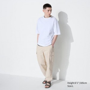 Uniqlo Utility Cargo Men Trousers Off White US | IAHY-70542