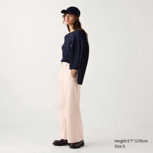 Uniqlo Wide Chino Women Trousers Pink US | NYRZ-15473