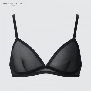 Uniqlo Wireless (Mesh) Women Bras Black US | NAFW-84195