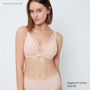 Uniqlo Wireless Women Bras Pink US | FPLE-75083