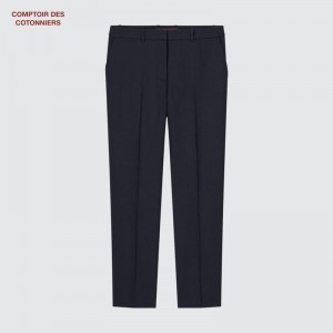 Uniqlo Wool Tapered Pants Women Trousers Black US | OYTW-98310