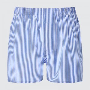 Uniqlo Woven Boxer (Stripe) Men Shorts Blue US | BCGU-59486