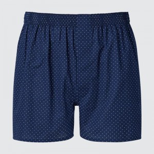 Uniqlo Woven (Dot) Men Trunks Blue US | QHZK-30412