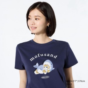 Uniqlo mofusand UT Graphic Women T-Shirts Navy US | SHAZ-74062