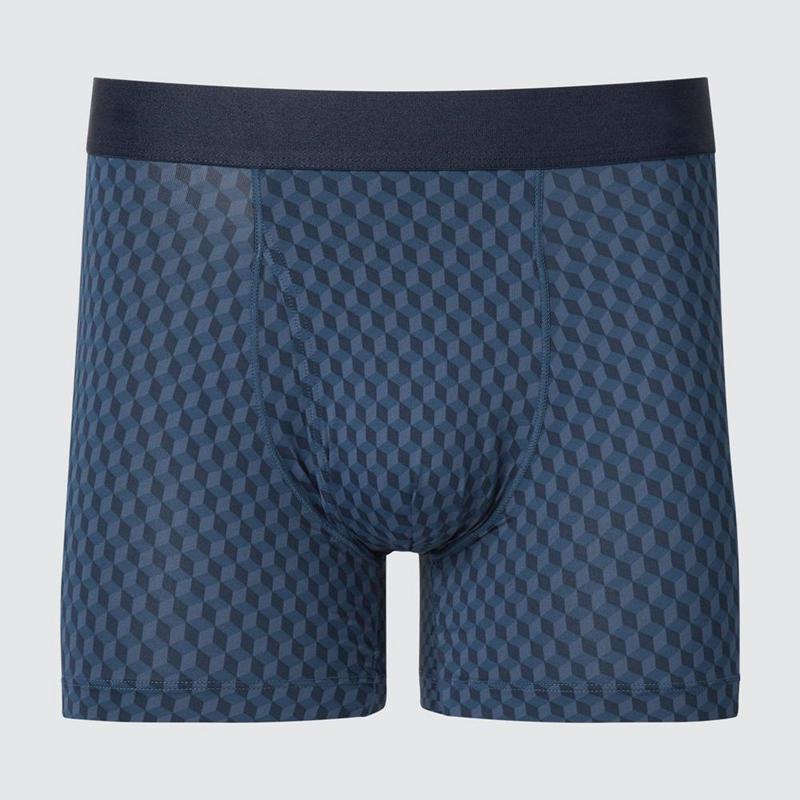 Uniqlo AIRism Boxer (Print) Men Briefs Blue  US |  LCZI-81027