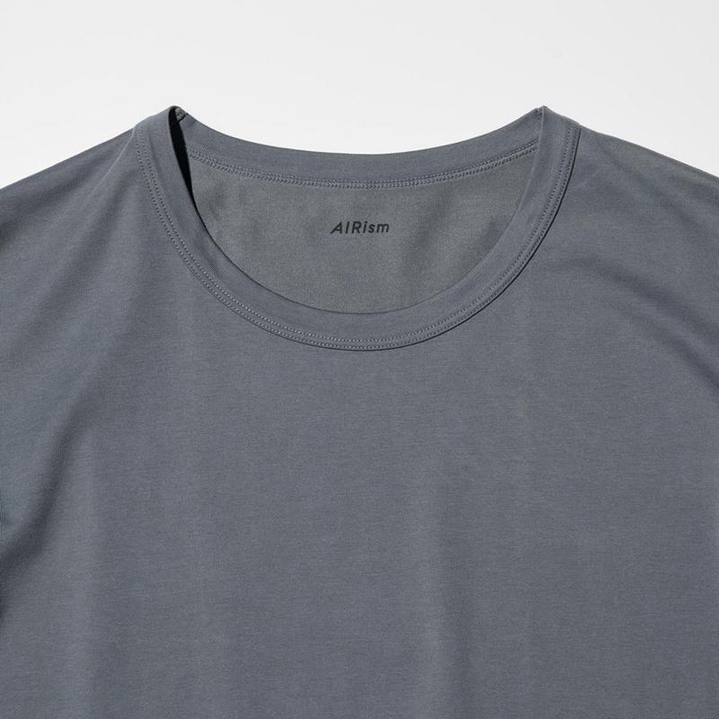 Uniqlo AIRism Cotton Crew Neck Men T-Shirt Grey  US |  HSJC-14039