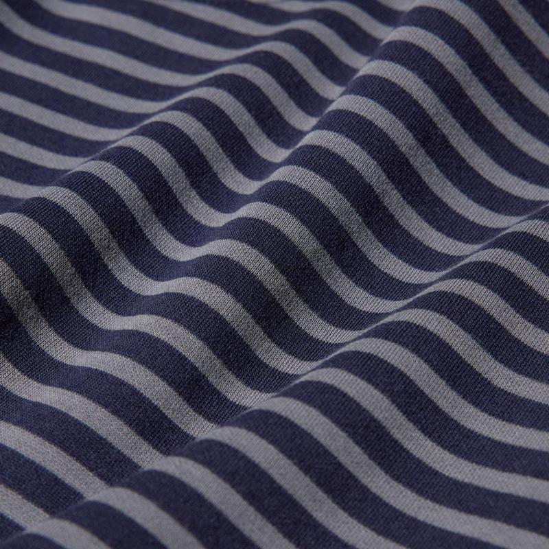 Uniqlo AIRism Cotton (Stripe, Long Sleeve) Men T-Shirt Navy  US |  XZRT-15680