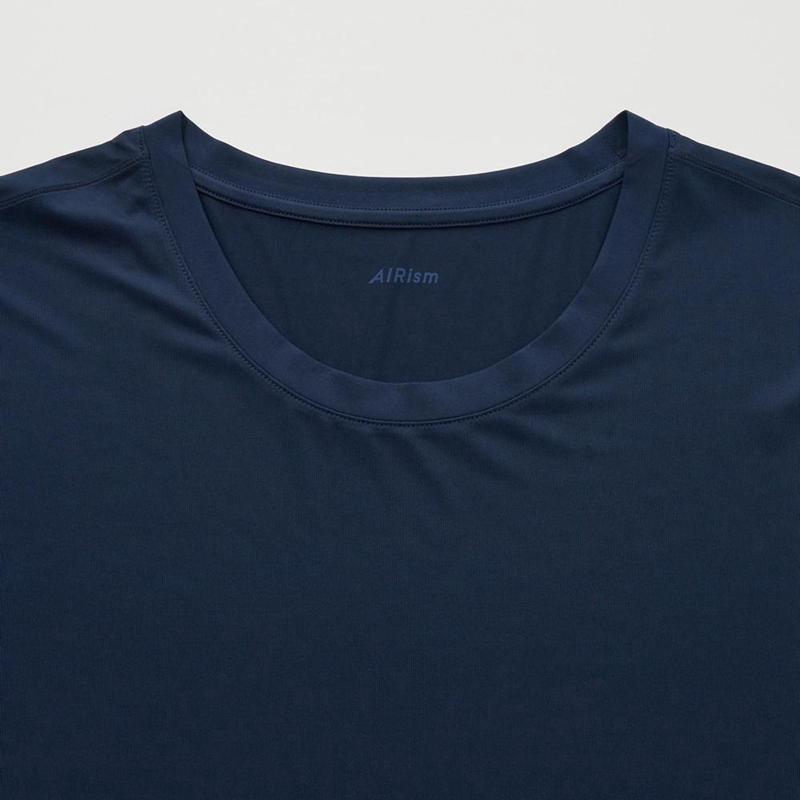 Uniqlo AIRism Crew Neck Men T-Shirt Black  US |  GDRW-67940