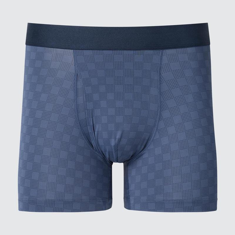 Uniqlo AIRism Printed Boxer Men Briefs Blue  US |  UEDT-17489