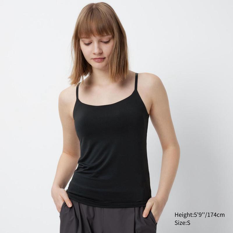 Uniqlo AIRism Women Tank Tops Black  US |  DVFG-52960