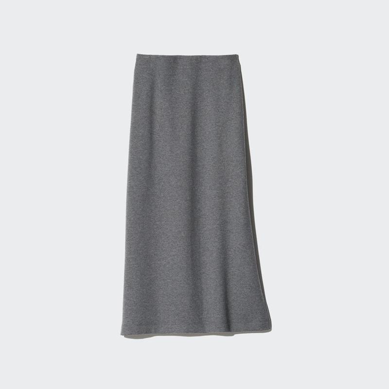 Uniqlo Brushed Jersey Narrow Women Skirts Dark Grey  US |  XUMV-50348