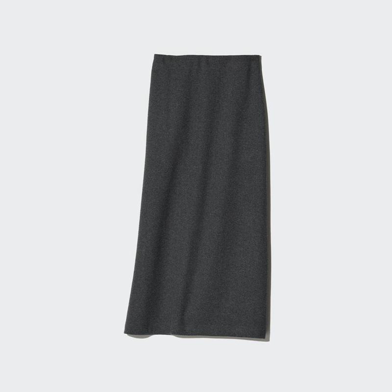 Uniqlo Brushed Jersey Narrow Women Skirts Dark Grey  US |  XUMV-50348