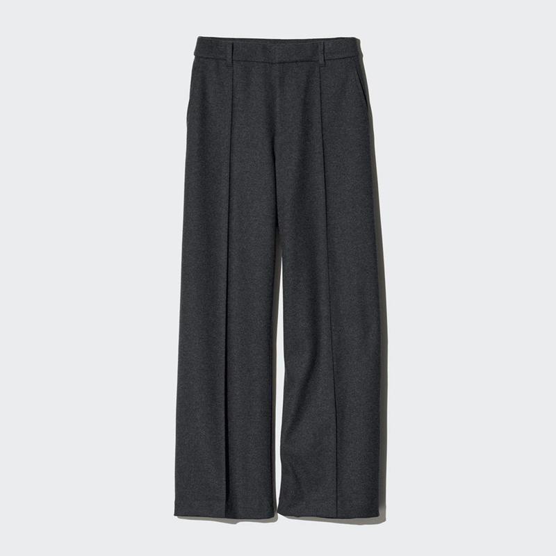 Uniqlo Brushed Jersey Wide Women Trousers Grey  US |  GPRA-68213