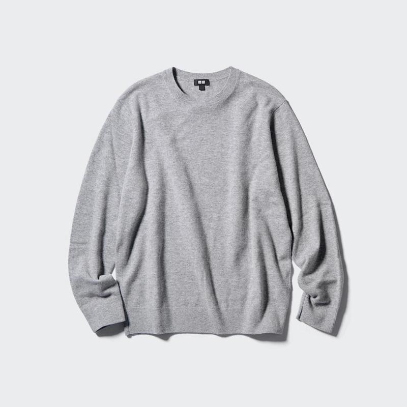 Uniqlo Cashmere Crew Neck Men Jumper Beige  US |  CEWU-53942