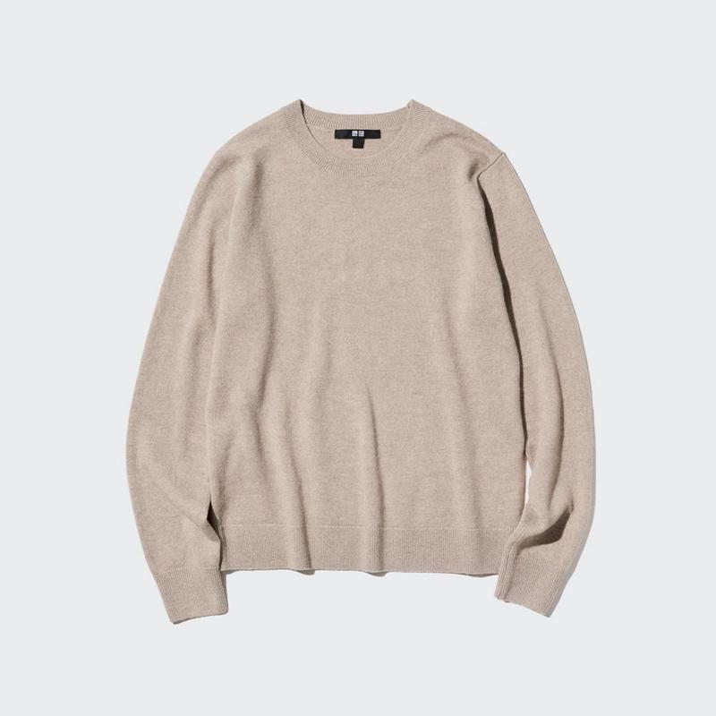 Uniqlo Cashmere Crew Neck Women Jumper Off White  US |  XAHE-63280