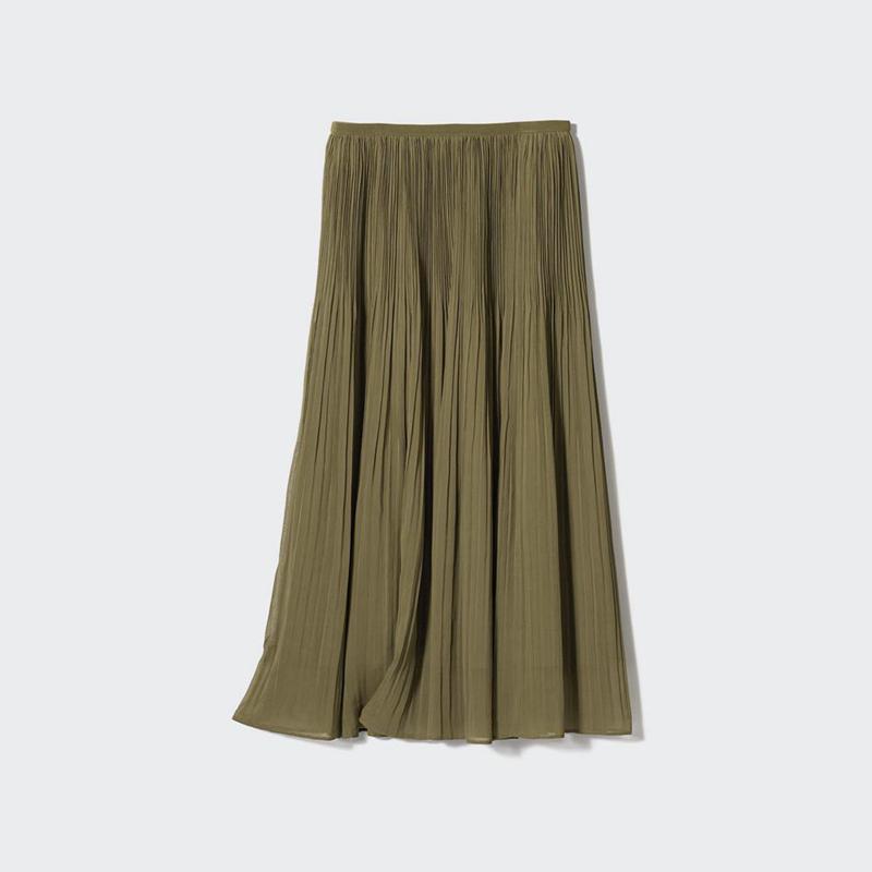 Uniqlo Chiffon Women Skirts Olive  US |  PAWX-56908