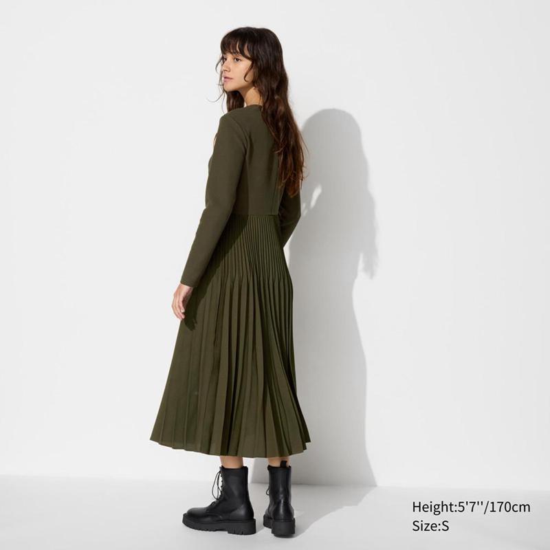 Uniqlo Combination Women Dress Brown  US |  TQBD-02546