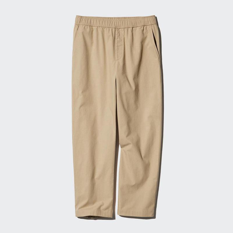 Uniqlo Cotton Relaxed Ankle Women Trousers Olive  US |  YSWV-21908