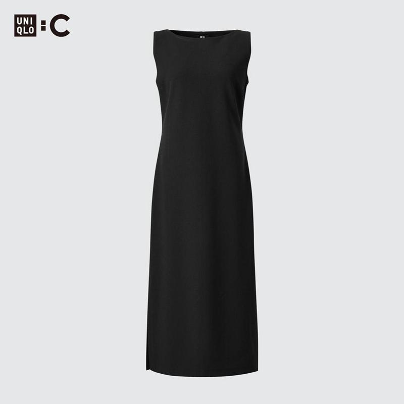 Uniqlo Crepe Jersey (Sleeveless) Women Dress Blue  US |  OCZD-16753